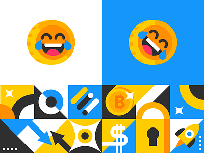 Visual Identity 🤣 abstract bitcoin branding emoji flat geometry identity illustration logo pattern shapes smile
