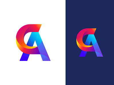 C+A Logo Design a app branding c dailyui gradients icon identity illustration letter logo typography