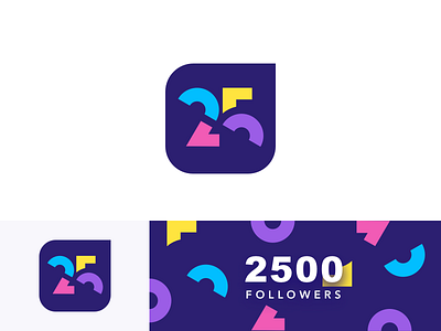 2500 Followers 🎉 25 abstract branding concept dailyui geometric gradients identity letters logo octopus typography