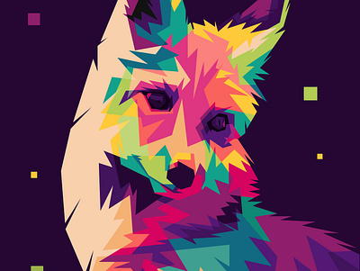 Fox pop art app art design flat graphic design icon illustration illustrator logo ui vector