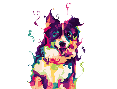 bernese mountain dog design dog dog illustration dog logo graphic design icon illustration illustration art illustrator logo minimal popart programmer web wpap