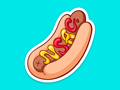 NSAC Weenie advertising food hotdog illustration sticker art typography vector