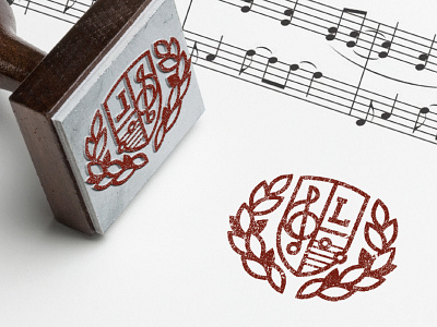 Music Publishing Stamp crest emblem laurel logo stamp