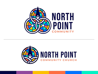 North Point Community church church logo church marketing circles compass stained glass