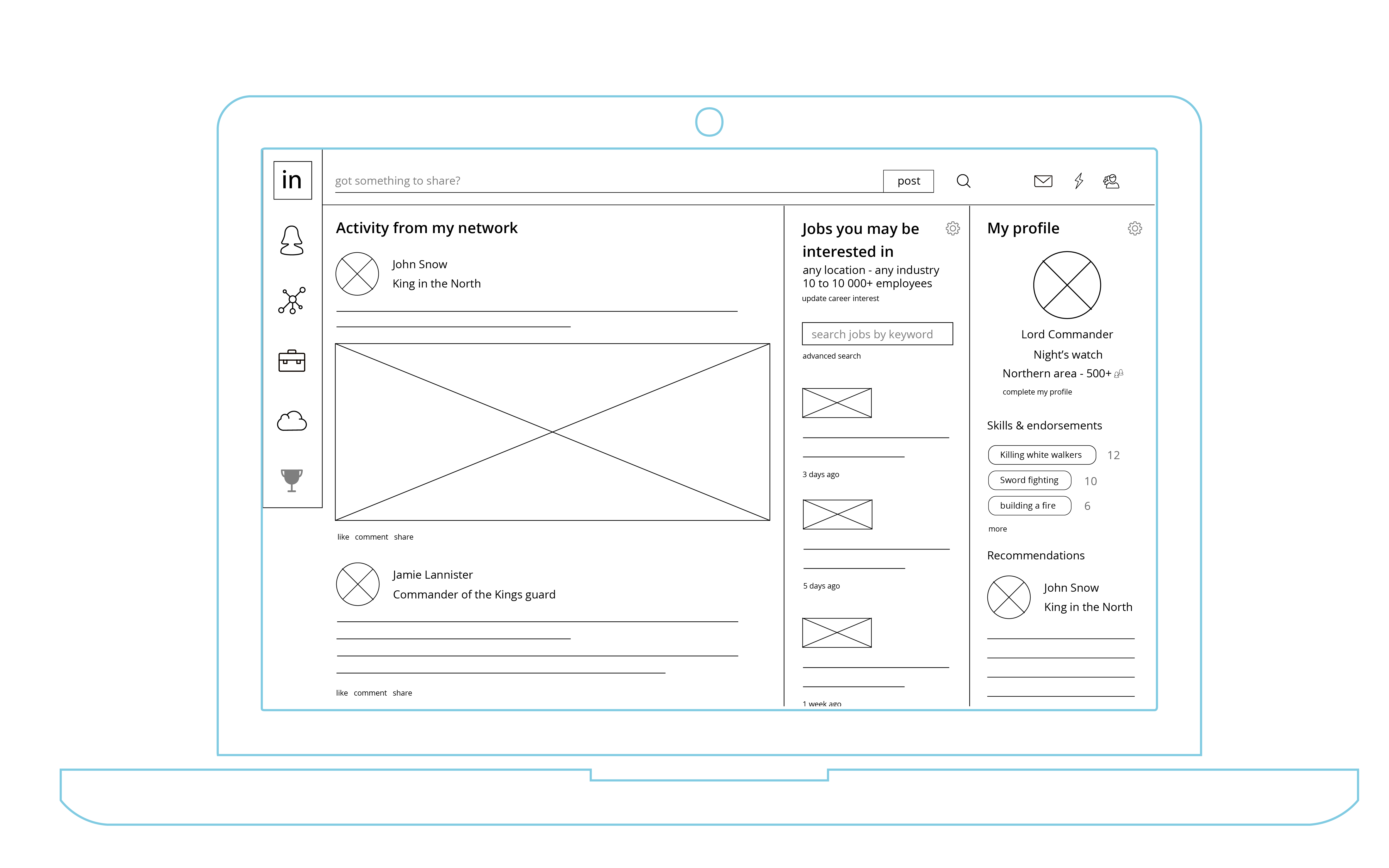 Wireframe Linkedin By Lisa Smets On Dribbble