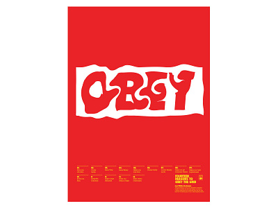 14 Reasons To Obey list obey poster red typography