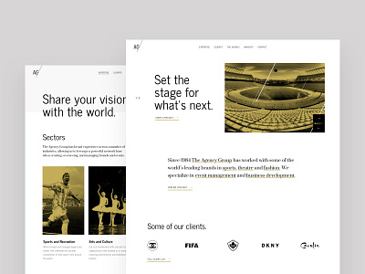 AG Website Concept branding consulting digital design fashion graphic design sports theatre web design