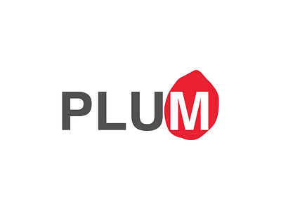 Plum grey logo plum red white