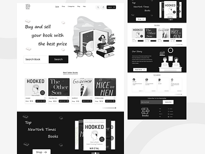 Online Book Store Landing Page book store design landing page ui ux