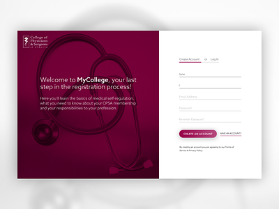 Sign-up Screen design doctor interface landing page login medical signup ui ux web website
