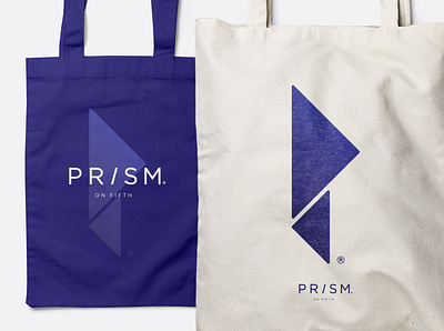 Prism bag branding geometic identity purple