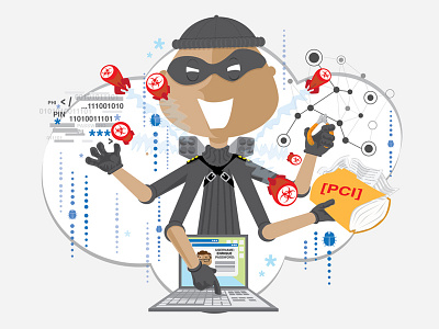 Hijacker creative design draw elastica hijacker illustration illustrator security threat vector virus web developer