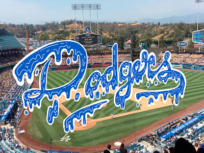 Dodger Melt baseball dodgers drawing illustration illustrator la dodgers letterer lettering los angeles mlb typography