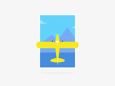 Yellow Plane flat minimal plane poster