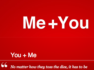 Me + You helvetica red turtles