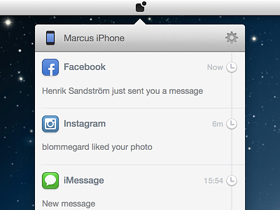 Small Mac App WIP facebook icons imessage instagram iphone mac app notifications sketch