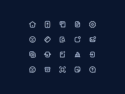 24 × 24 Icon set 💳 app card creditcard document fintech home icon icons notification receipt settings user web