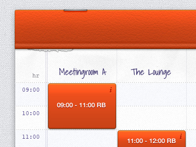 Book a meeting room! calendar event leather paper texture