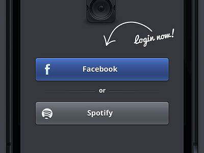 Tune in! buttons facebook iphone login speaker spotify