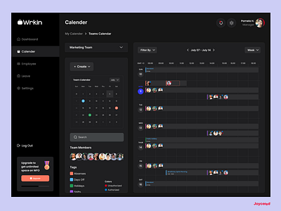 Team Calendar UI - HR Management