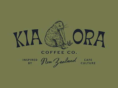 Kia Ora Coffee Co. branding illustration typography vector