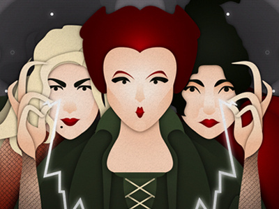 Sanderson Sisters disney hocus pocus illustration magic spooky witches