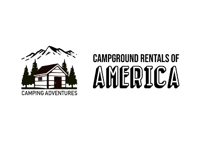 campground rentals illustration logo minimal