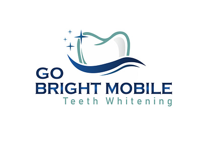 go bright mobile teeth whitening design illustration logo minimal