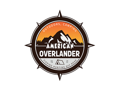 american overlander design illustration logo minimal