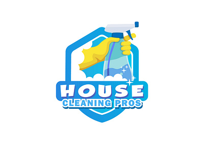house cleaning pros design illustration logo minimal