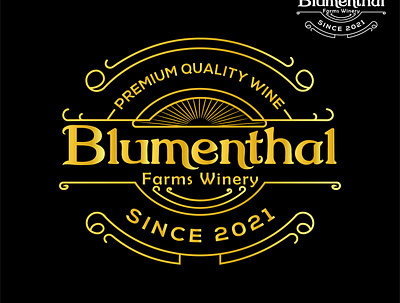 Blumenthal Farms Winery design flat illustration logo minimal
