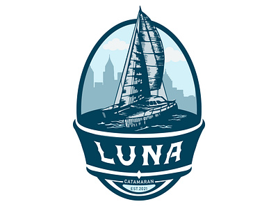 LUNA design flat illustration logo minimal vector