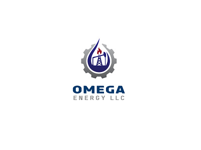 OMEGA ENERGY LLC design flat illustration logo minimal vector
