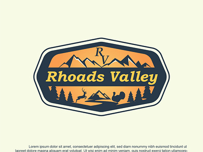 Rhoads valley design flat illustration logo minimal vector