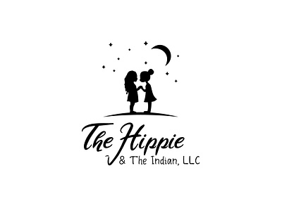The Hippie The Indian LLC design flat illustration logo minimal vector