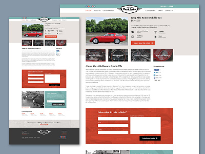 Classic car website car classic ecommerce ui ux vintage web