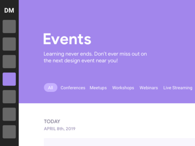 Rapid feedback for Events page