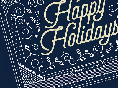 Happy Holidays graphic design illustration illustrator line art typography vector