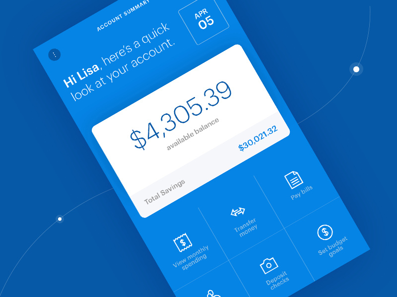 Mobile Account Summary ux ui digital digital product available balance bank mobile banking account summary mobile ui