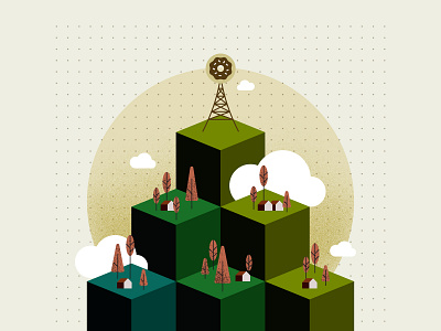 Doughnut Tower art artwork design doughnut flat graphic graphic design illustration pyramid vector vector art