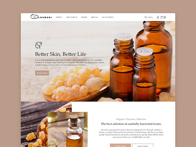 Luubani | Natural Skin Care Website care design graphic design landing page natural resins skin skin care ui web web design website