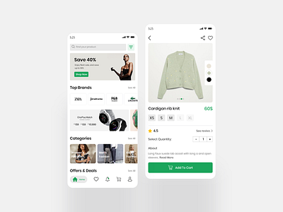 SHEN Ecommerce- Home& Product Screens ui