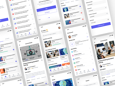 E-Learning App app design e learning education learning online mobile app ui