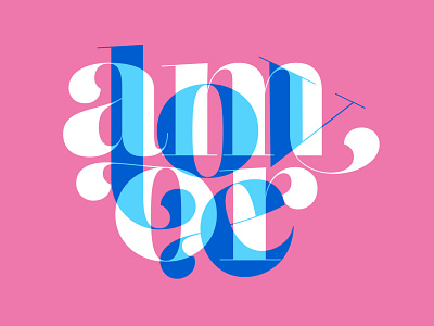 Amor amor blue color letters love pink tipografia typography