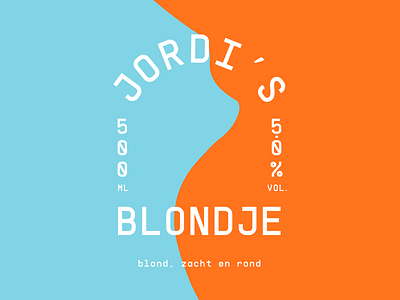 Jordi's Blondje - label beer blond branding label type woman