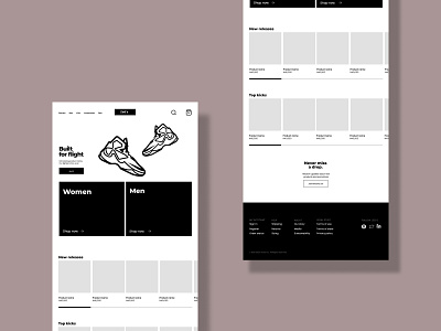 Sport's store web design design ui