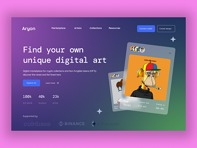 NFT Web App design ui
