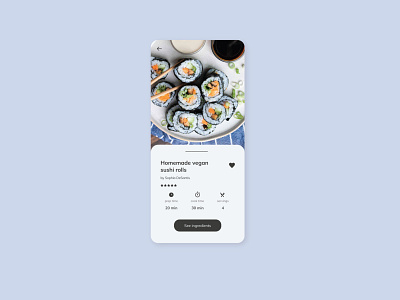 Daily UI - Recipe 040 dailyui dailyuichallenge food recipe recipe app sushi roll ui ui ux ui design uidesign uiux