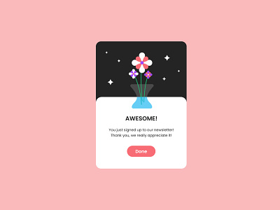 Daily UI - Thank You 077 dailyui dailyuichallenge design illustration message pop up subscribe thank you thanks ui uidesign uiux ux vector webdesign