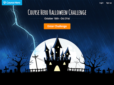 Course Hero Halloween Challenge castle challenge course hero halloween lightning night spooky